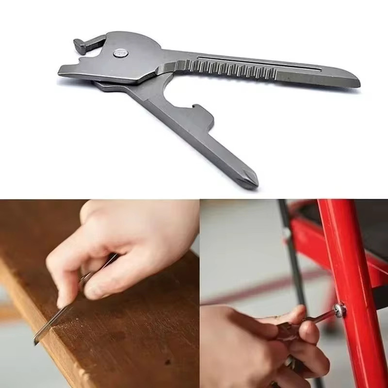 6 in 1 Useful Multifunction Knife Practical Swiss Tech Utili Key Outdoor Scre…