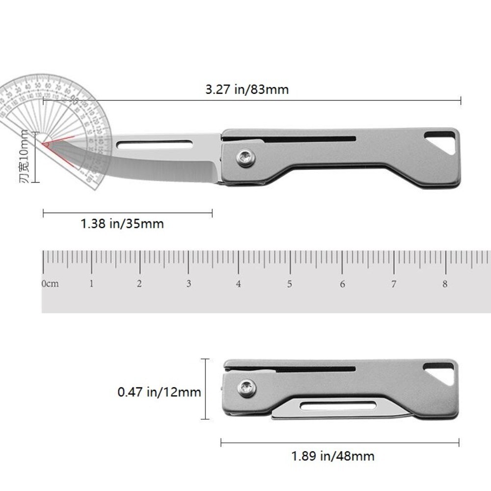 EDC Mini Folding Knife Titanium Alloy Handle Portable Keychain Pocket Knife