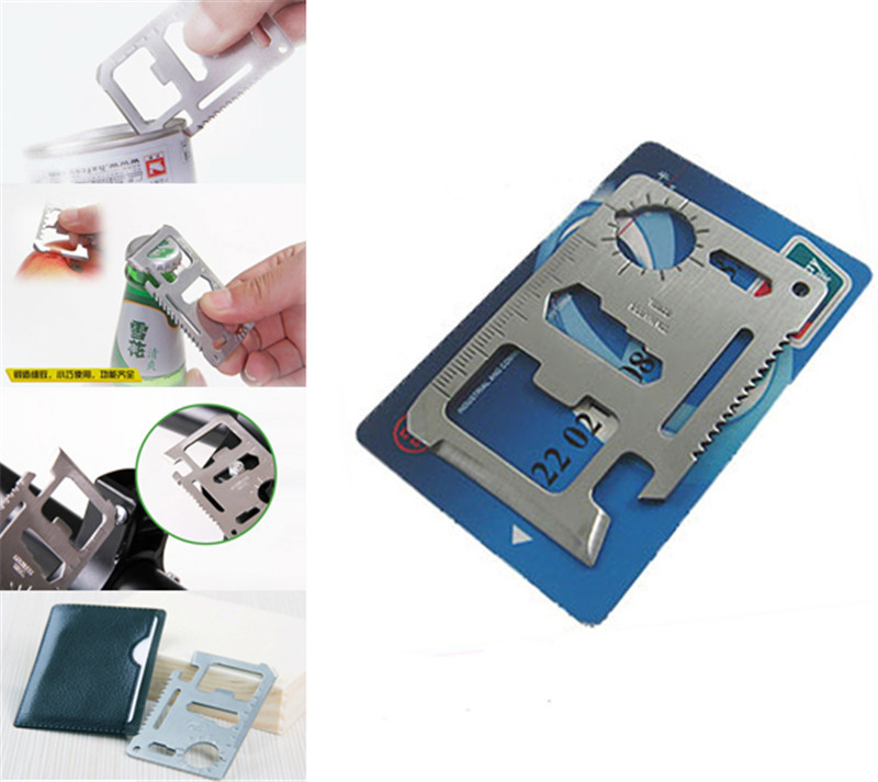 11-in-1 Hunting Survival Camping Credit Card Pocket Tool Knife – Ships from USA!