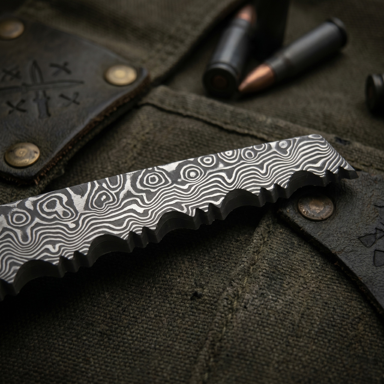 VG10 Damascus Serrated Blade 90mm for Leatherman FREE P2 P4 ARC 60HRC