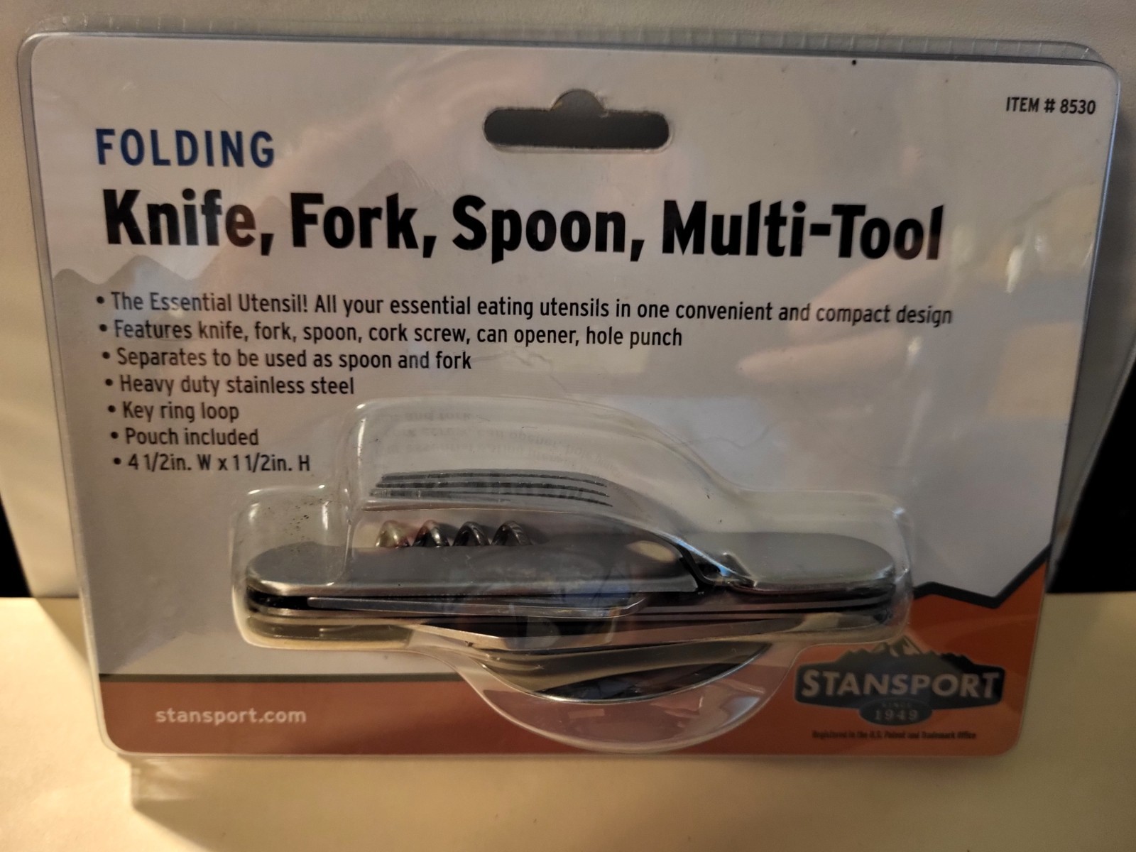 Stansport Folding Knife, Fork, Spoon Multi-Tool…Essential Camping Multi – Tool