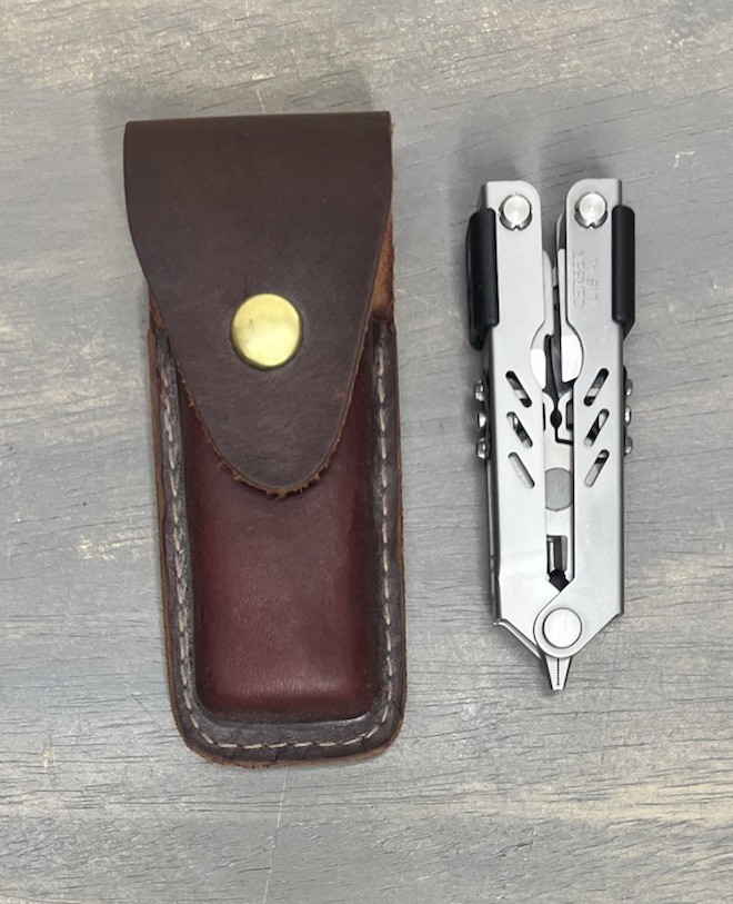 Gerber Multi Tool Leather Sheath Knife Fiskars Scissors Fishing Camping