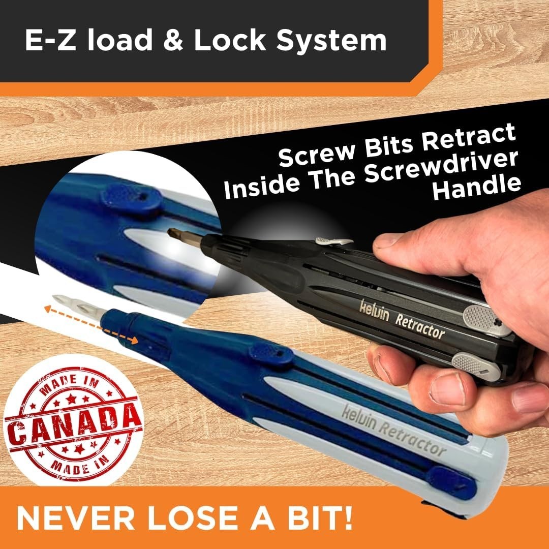Tools Retractor – Retractable All-In-One Screwdriver Quick Change Phillips He…