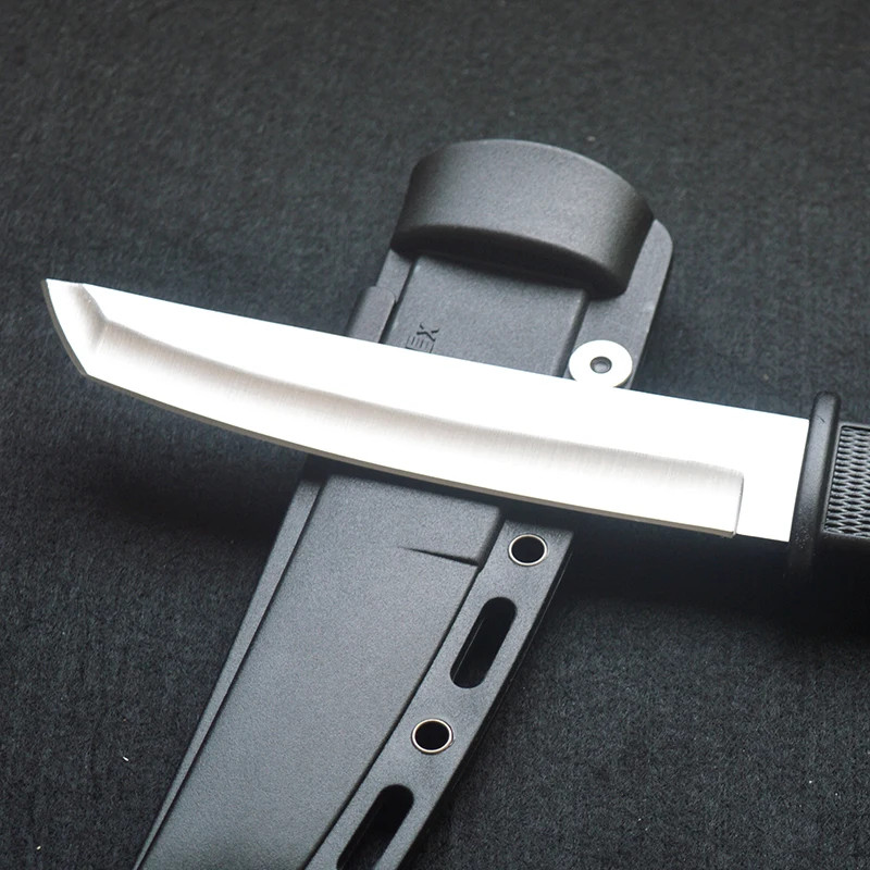 Portable Tanto Fixed Blade Knife ABS Handle Outdoor Camping Survival EDC