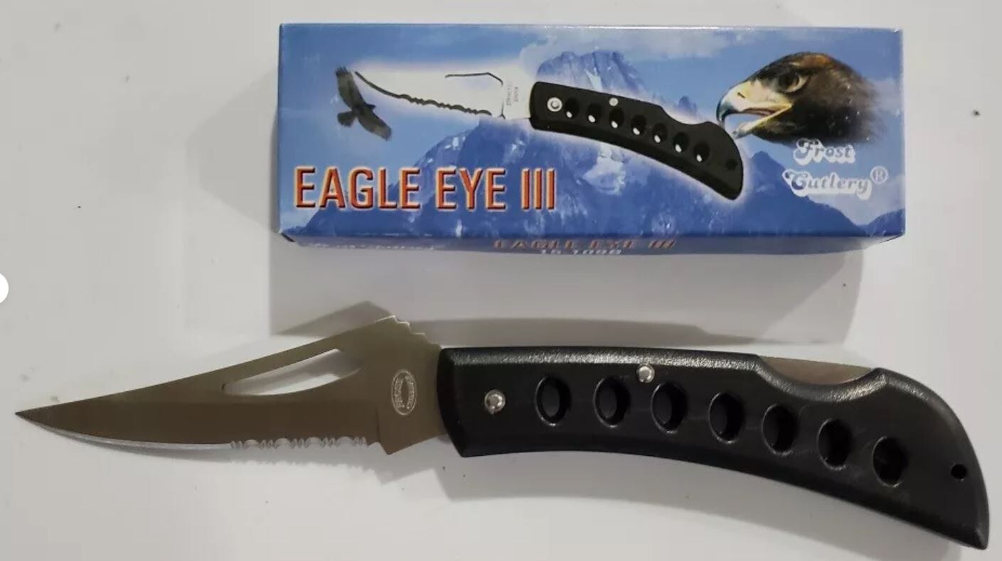 3-set Frost Cutlery Pocket Knives: Big Buck Down/Navy Seal Tactical/Eagle EyeIII