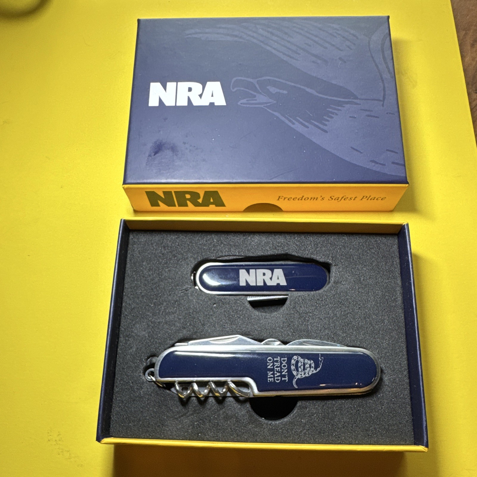 NRA Don’t Tread On Me Stainless Steel Blue Multi-Tool 7 Tools Knife Scissors Saw