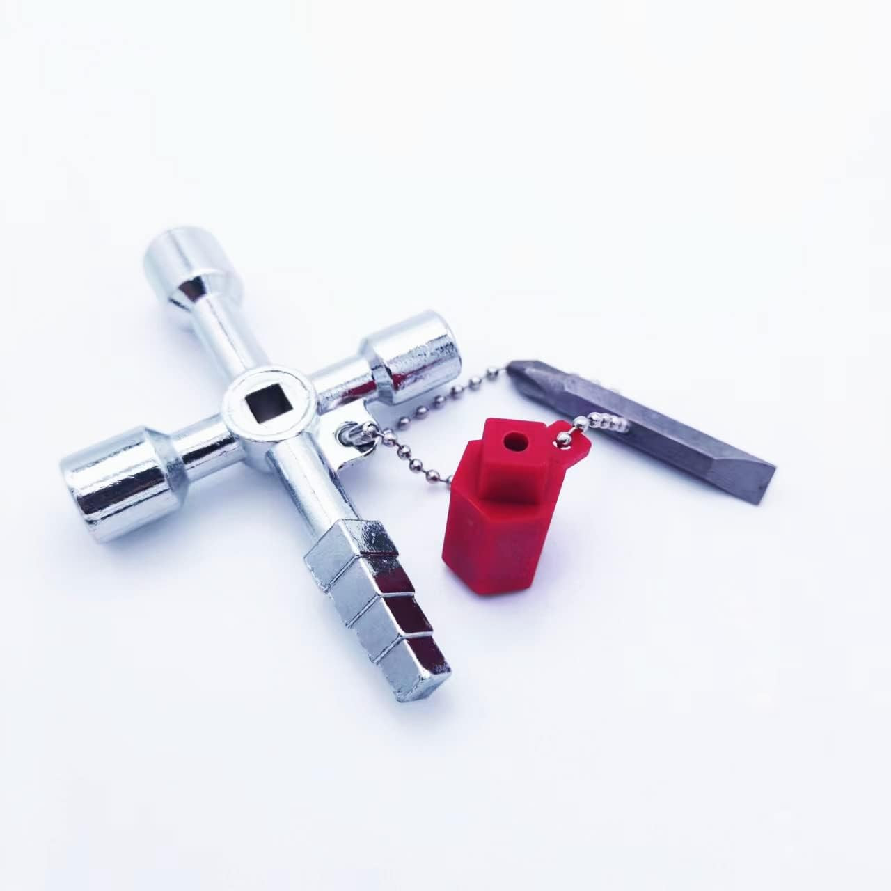 2Pcs 4-In-1 Universal Utility Key, Zinc Alloy Plumber Electrical Tools, Durable
