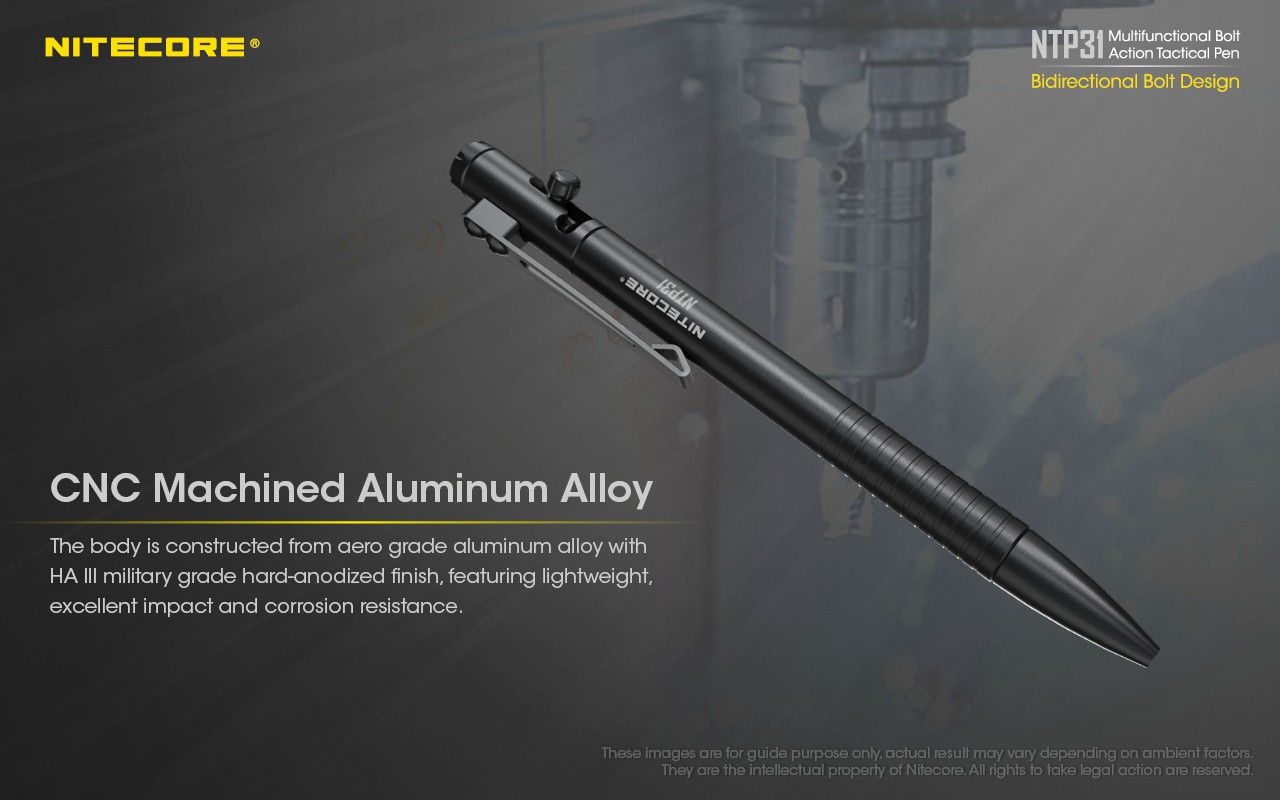 NiteCore NTP31 Multifunctional Bidirectional Bolt Design Action Tactical Pen