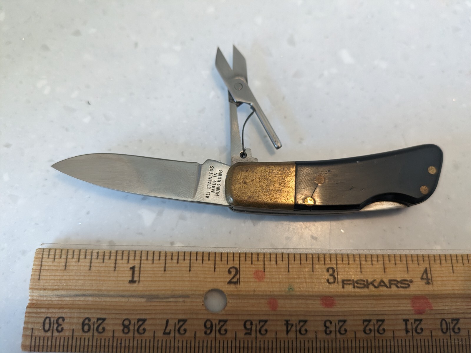 Precise Eagle Folding Pocket Knife Scissors Stainless Steel Made In Hong Kong