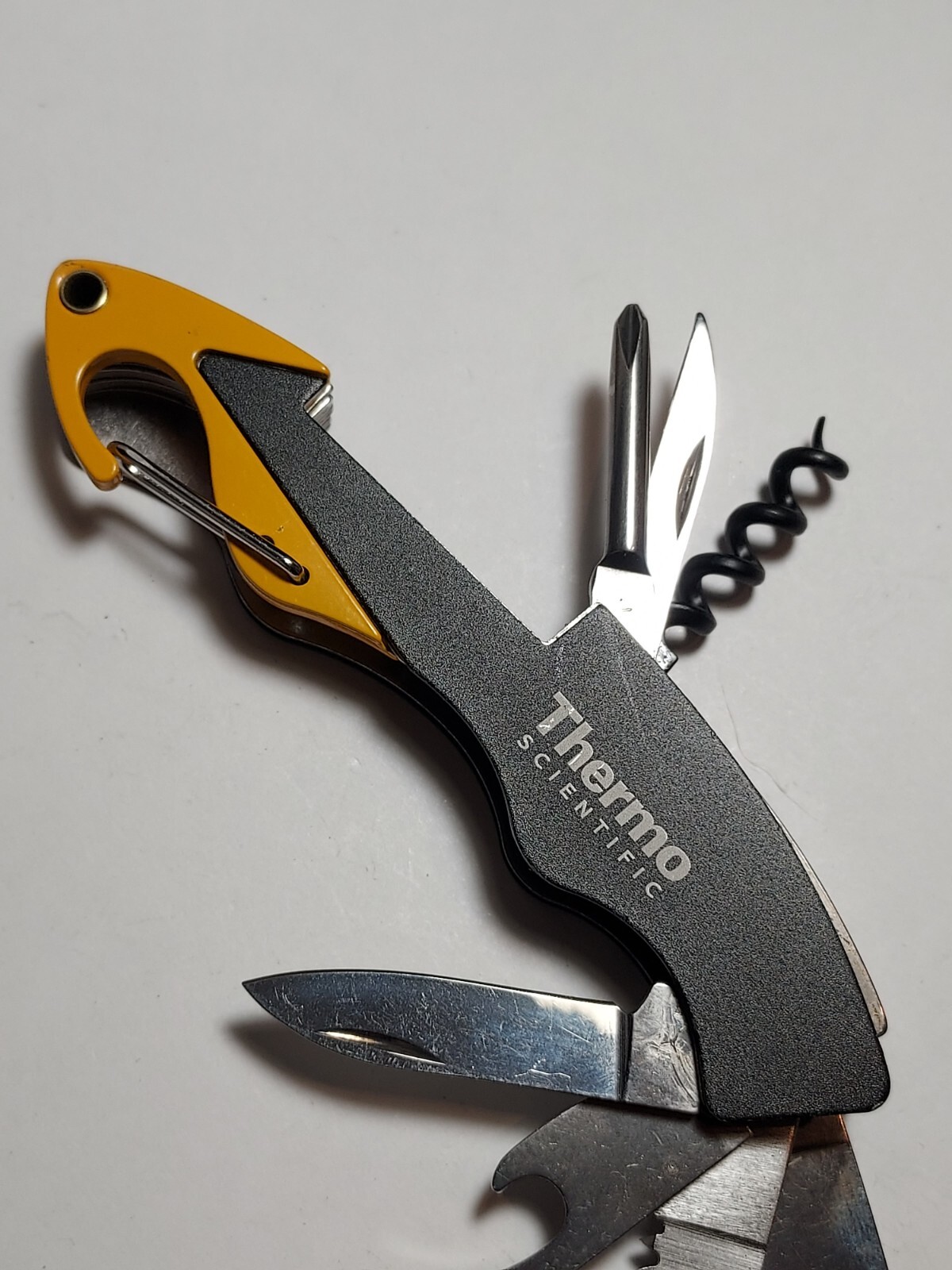 Knife Multi Tool EDC advertising Thermo Scientific – blade, saw, corkscrew
