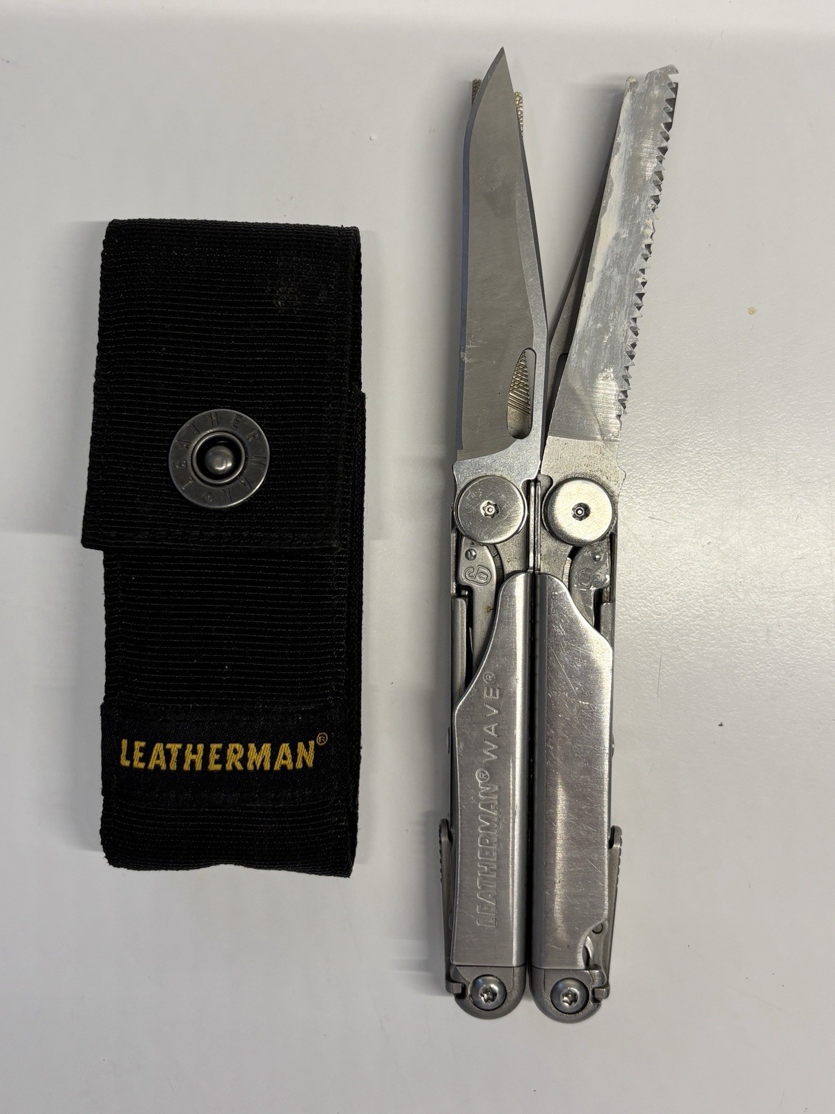Original Leatherman Wave Multi-Tool Stainless Steel W/ Pouch Used See Pictures