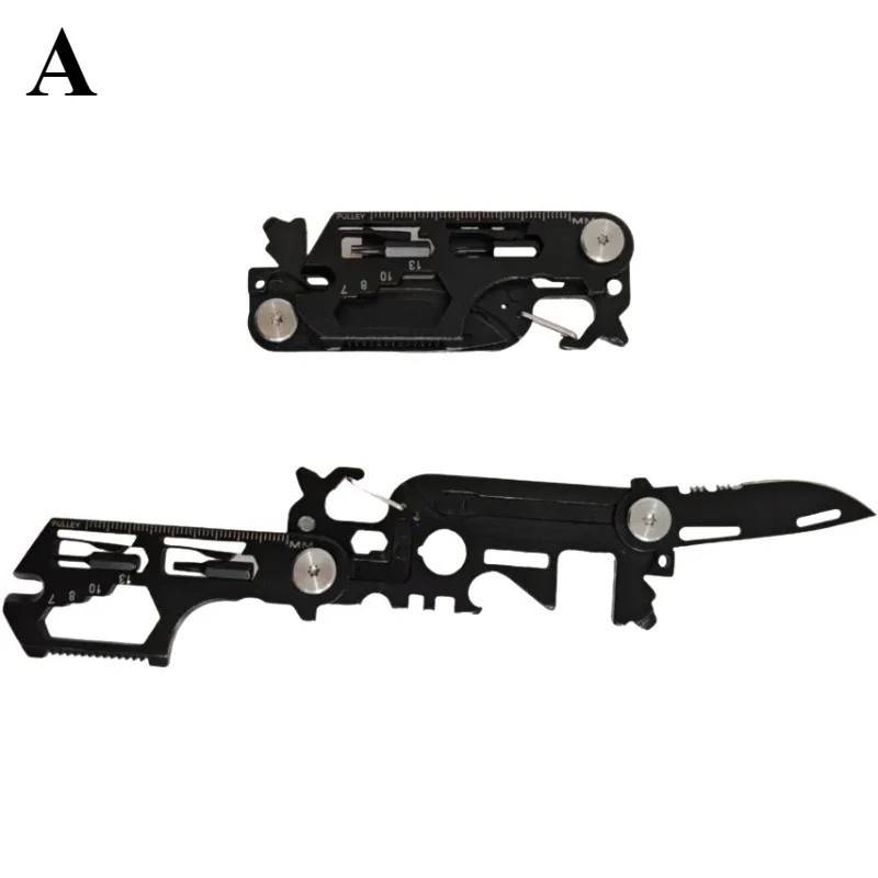 Small Survival Multitool Knife Keychain Keyring Car Escape Tool Bugout EDC Multi