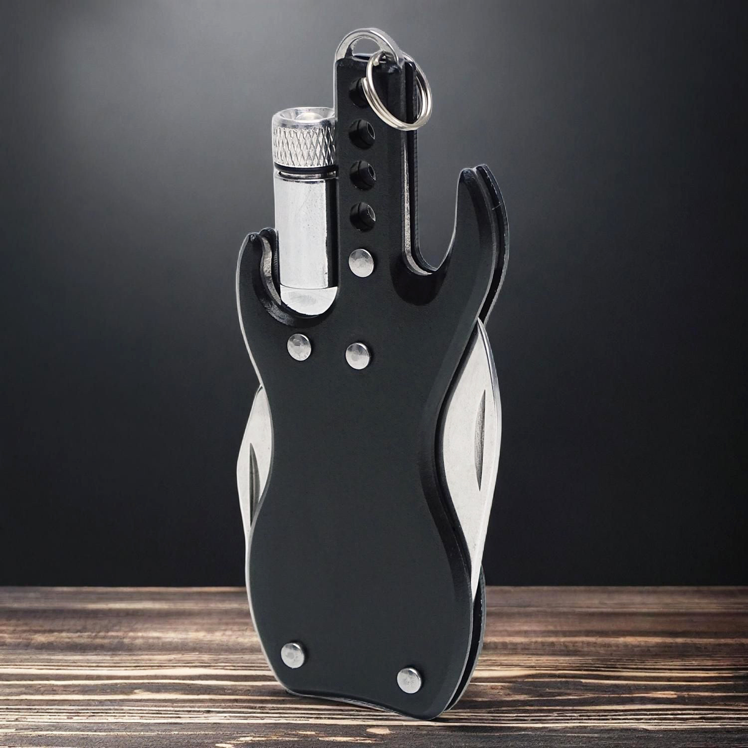 keepdrum KDMT-BK Multitool Keychain Guitar Black
