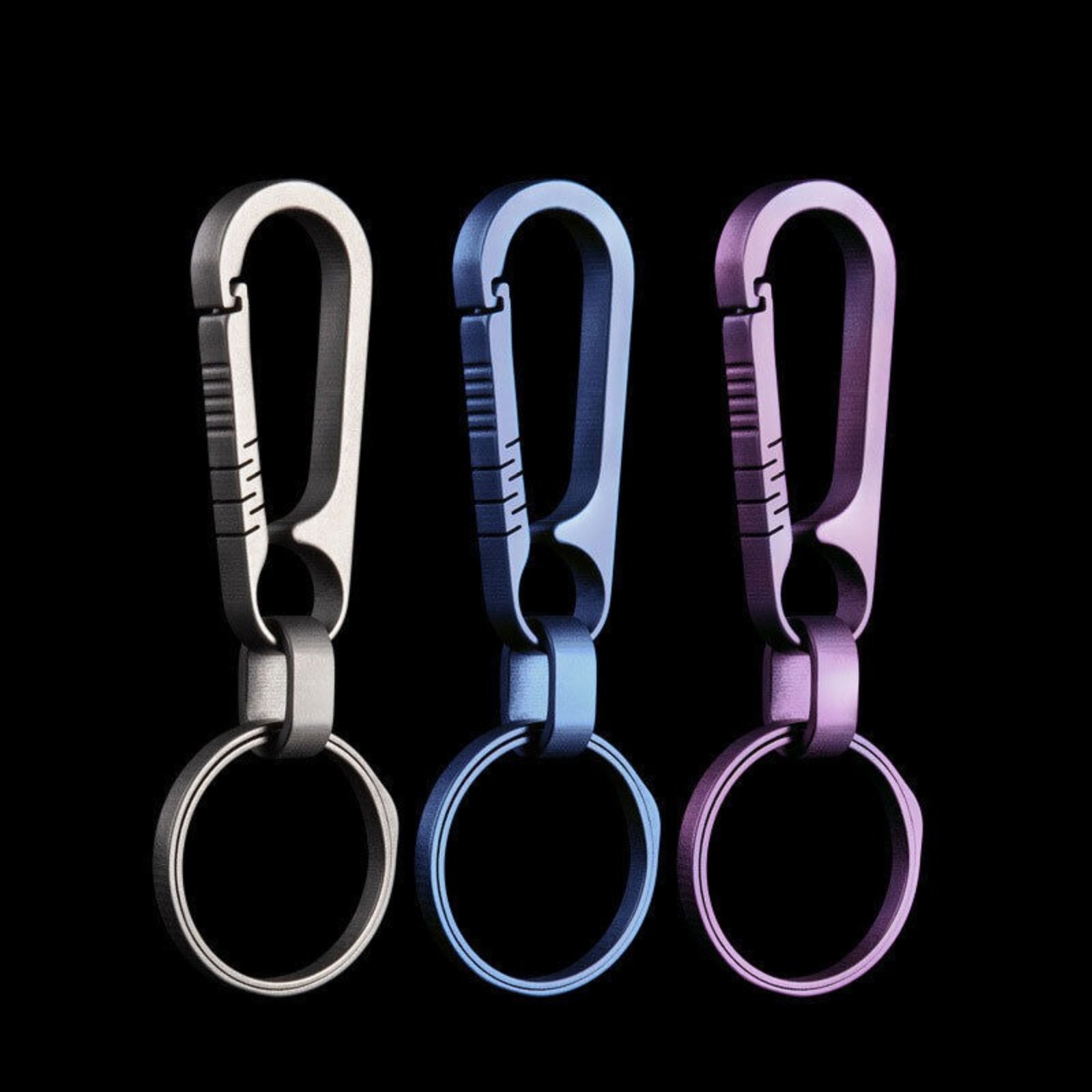 1PC Titanium Alloy Keychain Carabiner Backpack Hanging Buckle Outdoor EDC Tool
