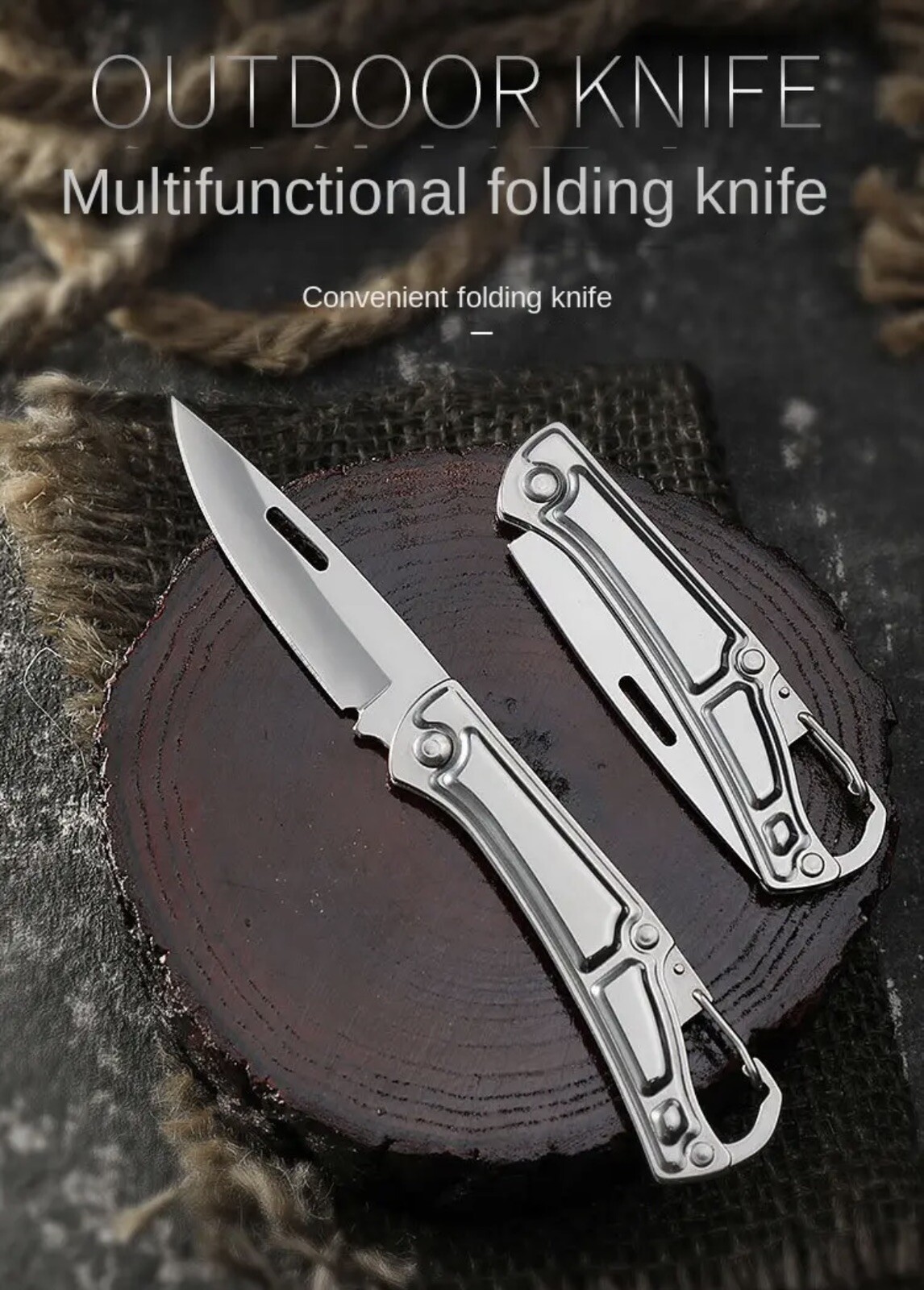 Small Folding Knife Survival Outdoor Tactical Pocket Knife Keychain, Hunting EDC