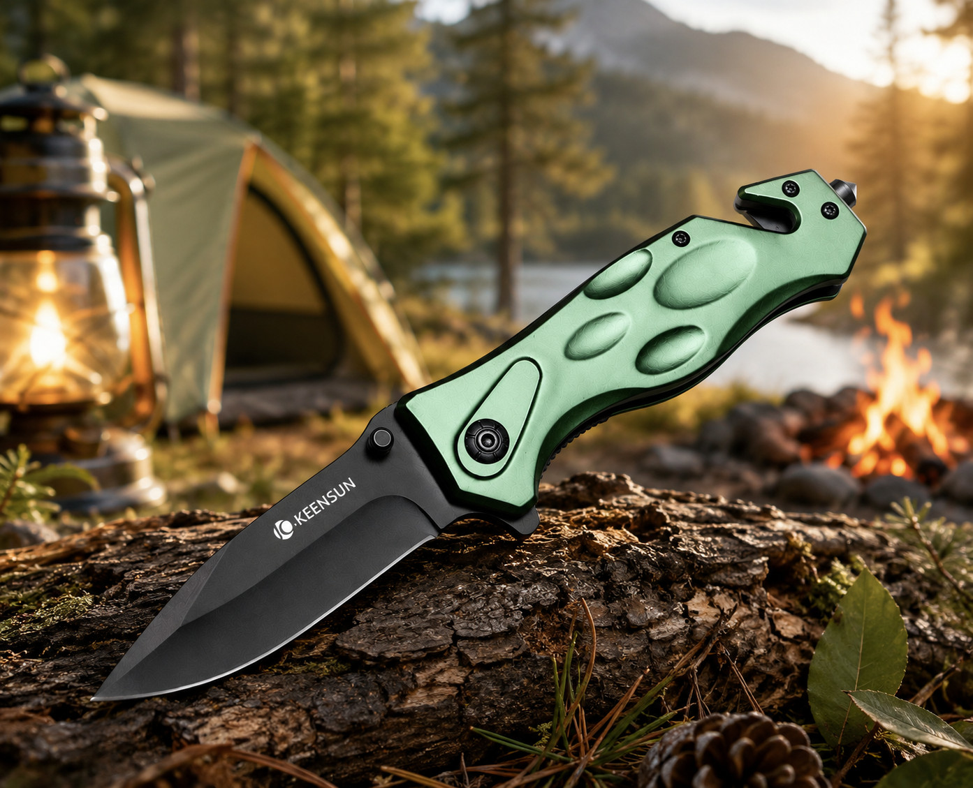 Camping Folding Pocket Knife 3Cr13 Steel Rescue Tool Glass Breaker Seatbelt Cutt