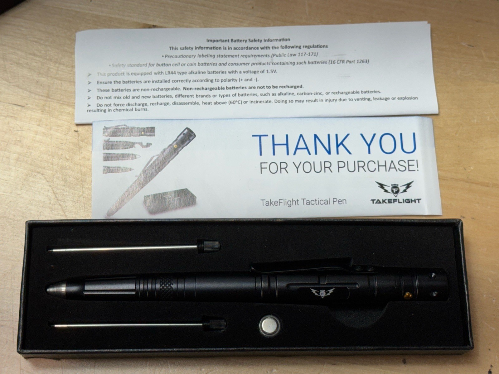 Takeflight Tactical Pen Multi-Tool with Flashlight – Black