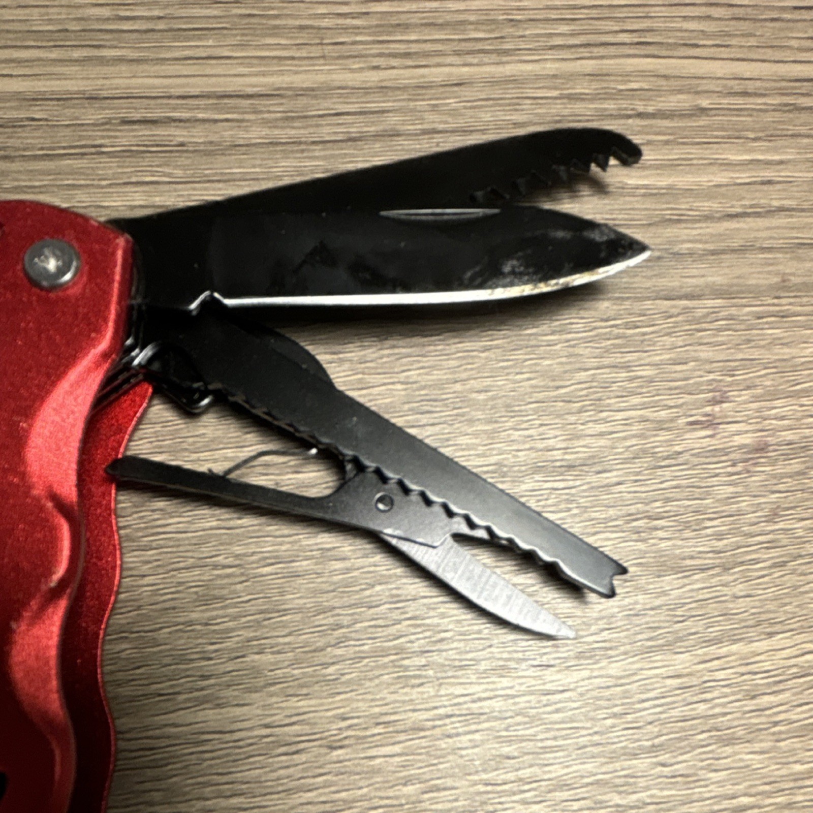 smartstickx Red Multi-Tool, Stainless Steel, Knife, Scissors, Bottle Opener