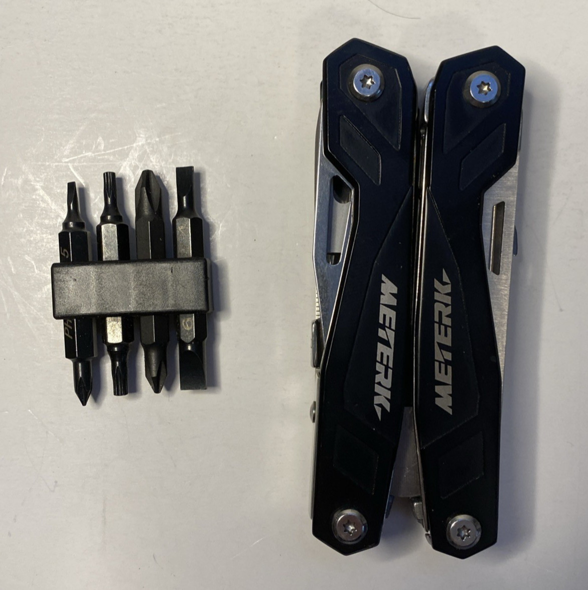 Meterk Folding Multi Tool w/ Nylon Sheath & Bit Set