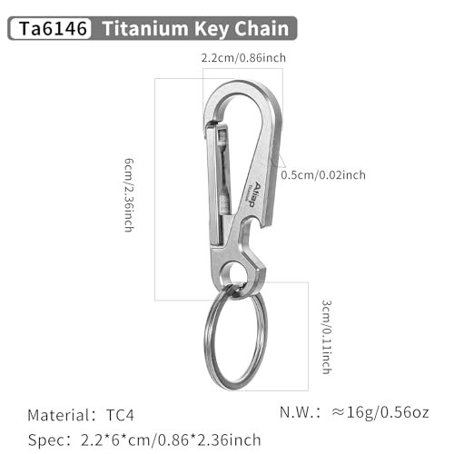 Titanium Keychain Quick Release Bottle Opener EDC Tool Lightweight 14g Camping