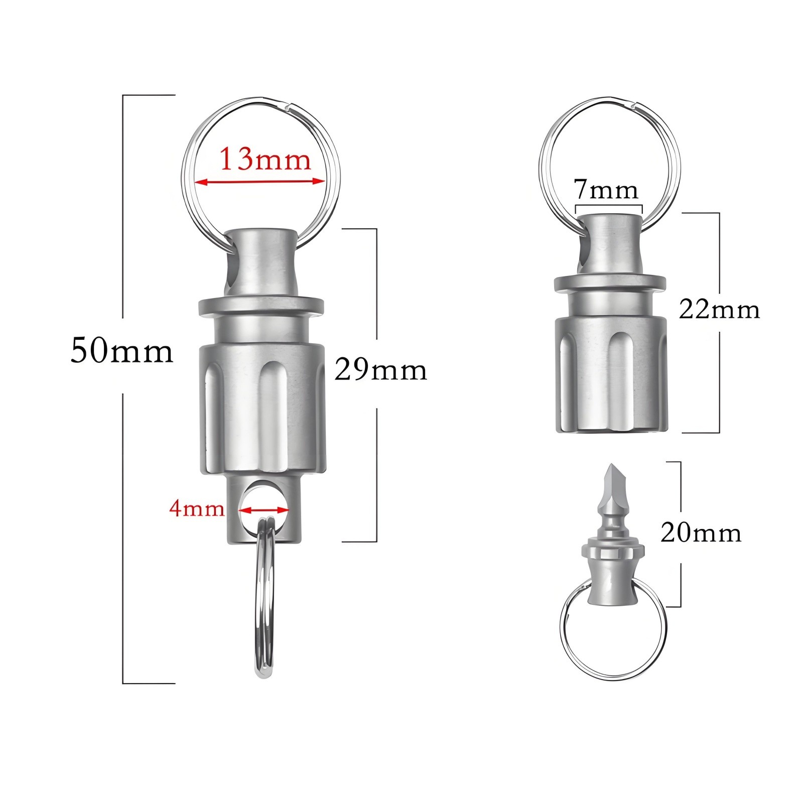 Titanium Alloy Quick Release 360° Swivel Keychain Connector EDC Portable