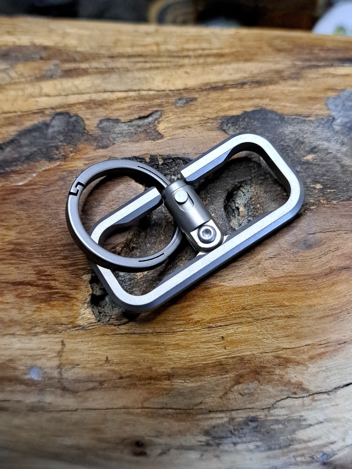 Pro Series Gentleman’s Dual Titanium Carabiner Keychain With Quicksnap Keyring