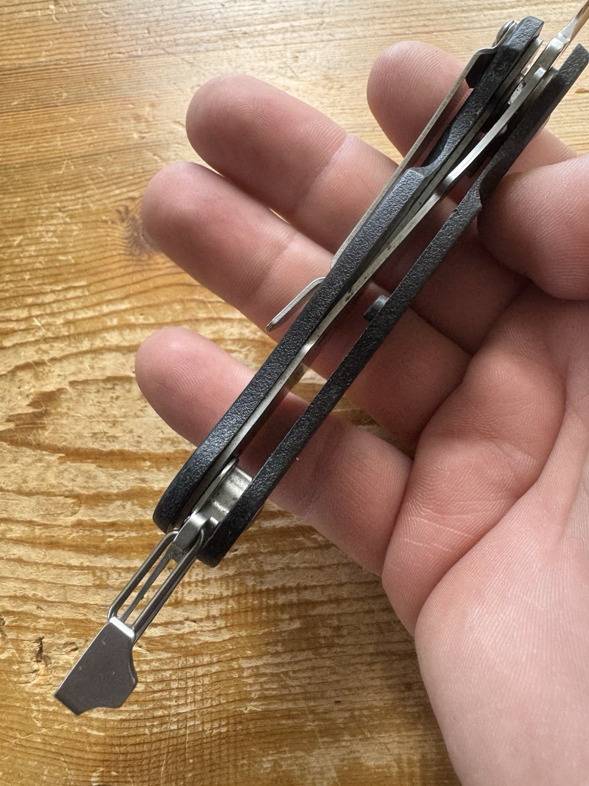 Leatherman Folding Lock Blade Knife c33x w/ Carabiner Retired Engraved