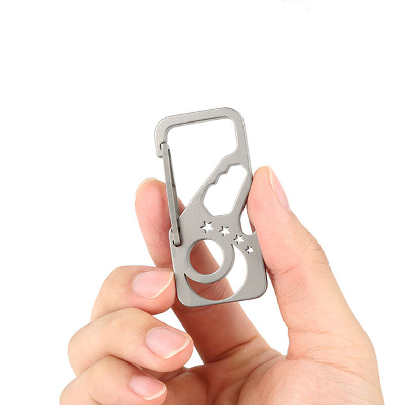Titanium Alloy Pocket Key Chain Carabiner Bottle Opener Wrench Outdoor Multi EDC