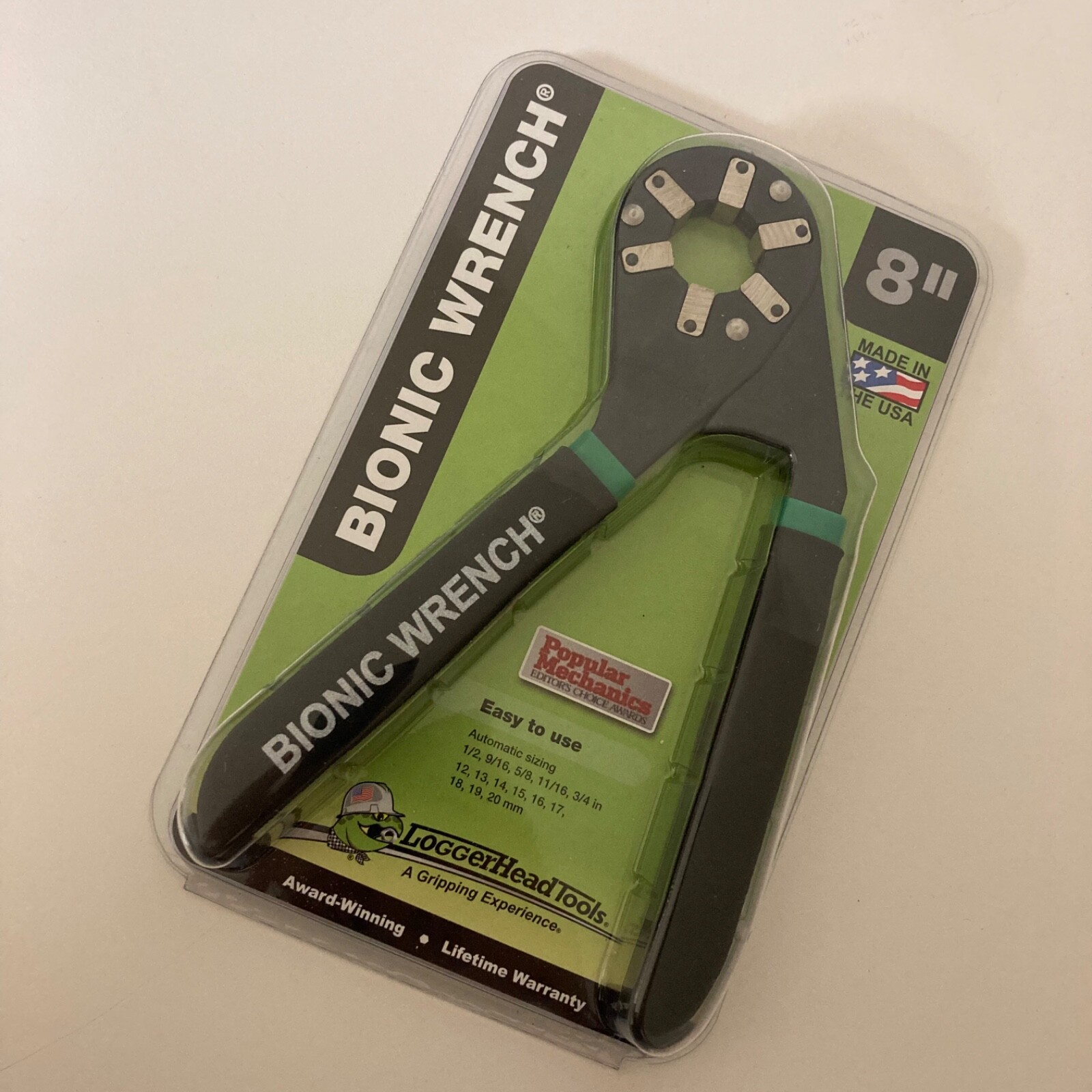 8” Bionic Grip Adjustable Wrench by LoggerHead Tools 14 Wrenches in 1 Toolbox