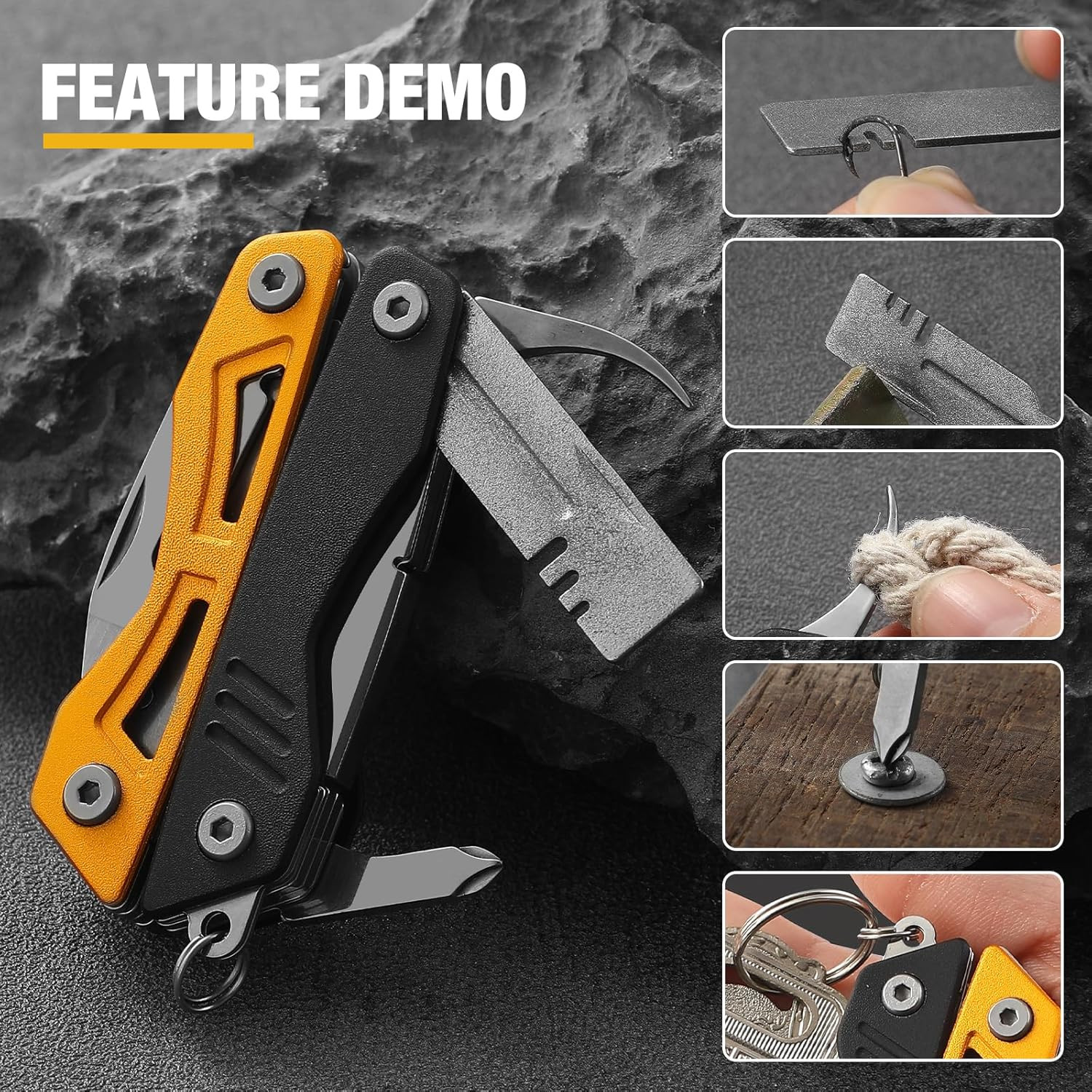 Multitool,13-In-1 Stainless Steel Multi Tool Pliers with Pocket Knife,Bottle Ope