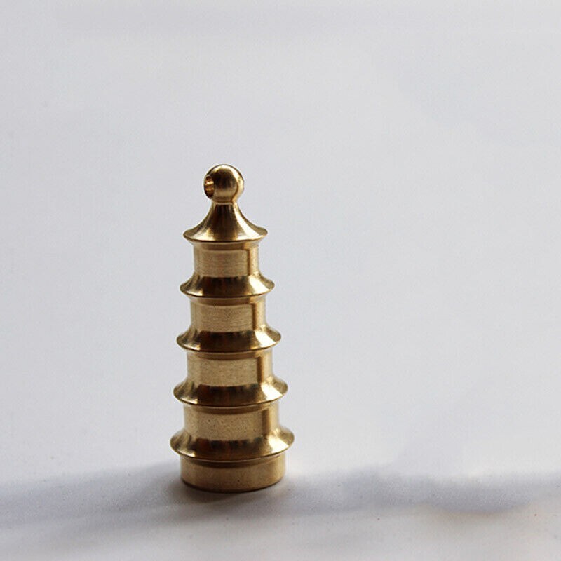 Hot Solid Brass Pagoda Keychain Pendants Bead Necklace Zipper Head Car DIY EDC