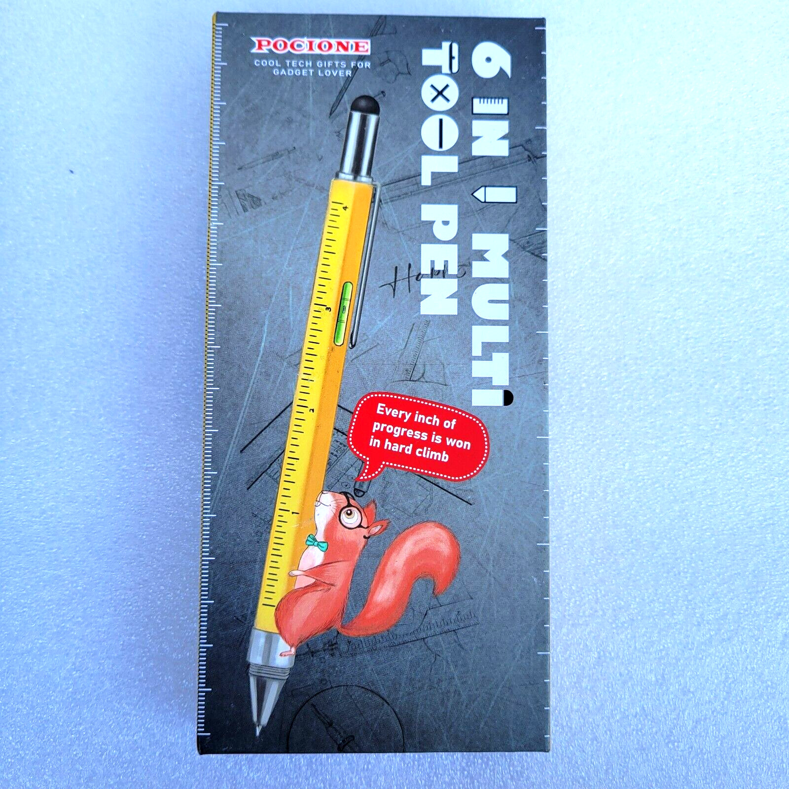 Multi Tool Pen 6 in 1 Gadgets Gift Idea – Level, Stylus, Screw Driver, Ruler