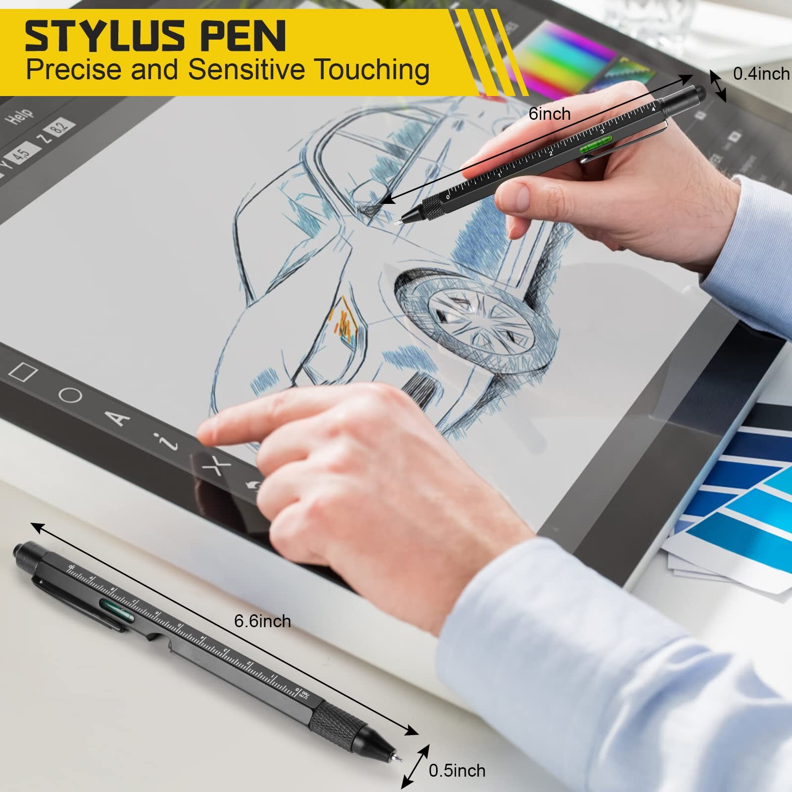 9-in-1 Multitool Pen Unique Father’s Day Gift for Men All-Black Design