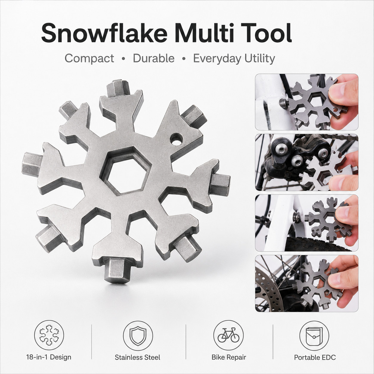 1/3pcs 18-in-1 Snowflake Multi-Tool Carbon Steel Multitool Screwdriver Opener