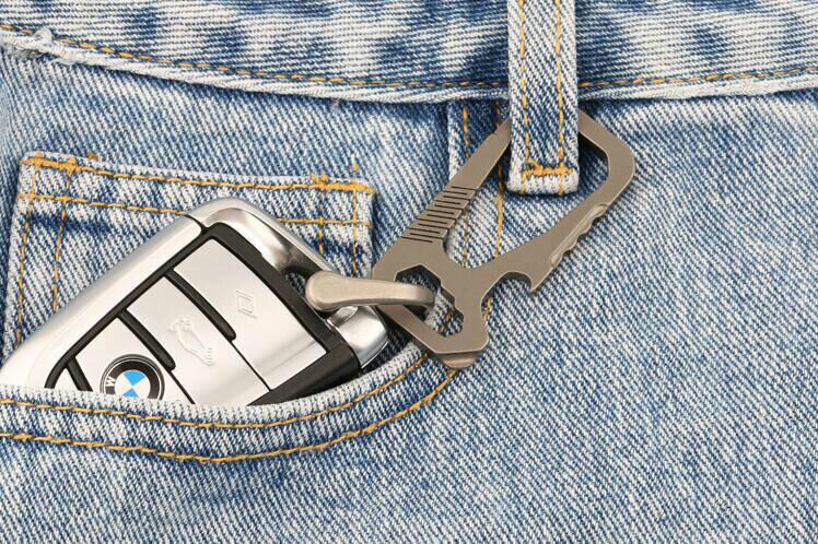 TC4 Titanium Key Chain Carabiner Opener Outdoor Portable Multi EDC Tool