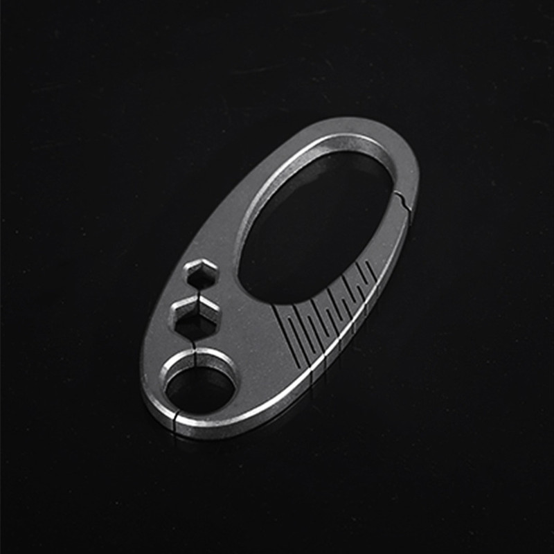 EDC Titanium Alloy Keychain Carabiner Waist Fast Hanging Buckle with Key Ring