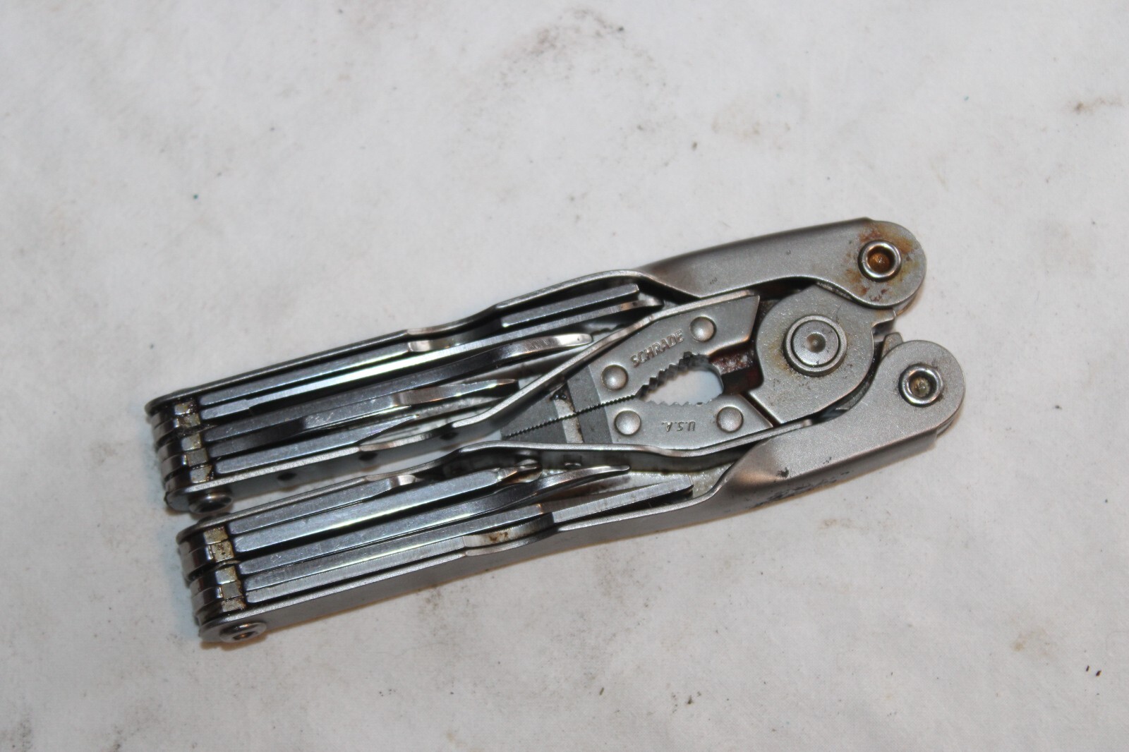 Schrade Tough Multi Tool Pliers 10 In 1 Original USA Knife File Camping Survival