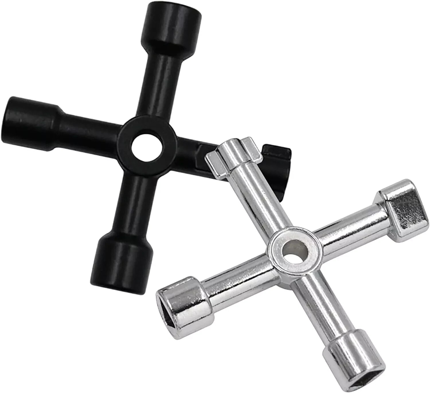 2 Pack Sillcock Key Set, 4 Way Water Key Tool, Multi-Functional Silcock Water Ke
