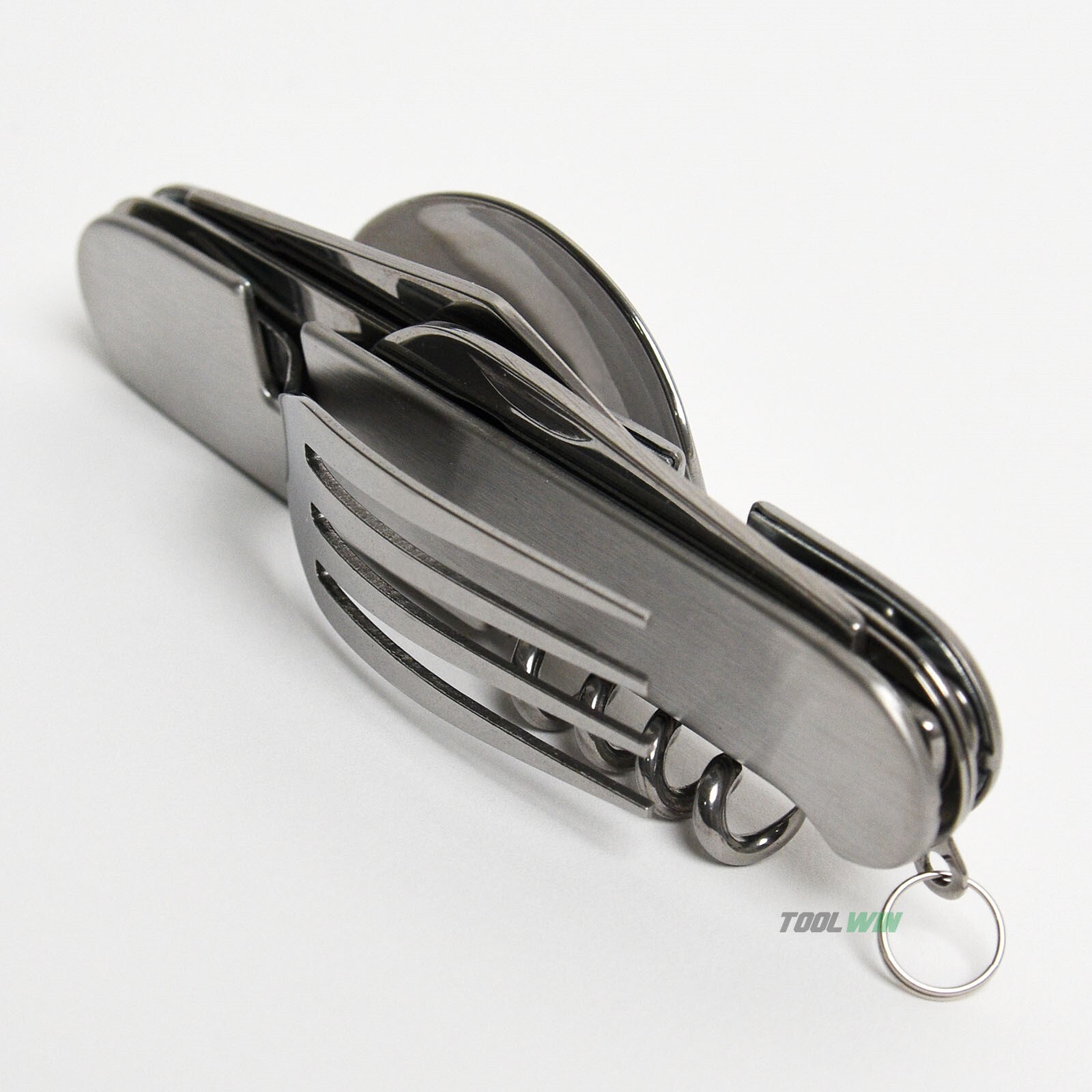Camping Eating Utensil Set Folding Emergency Cutlery Knife Fork Spoon Kit