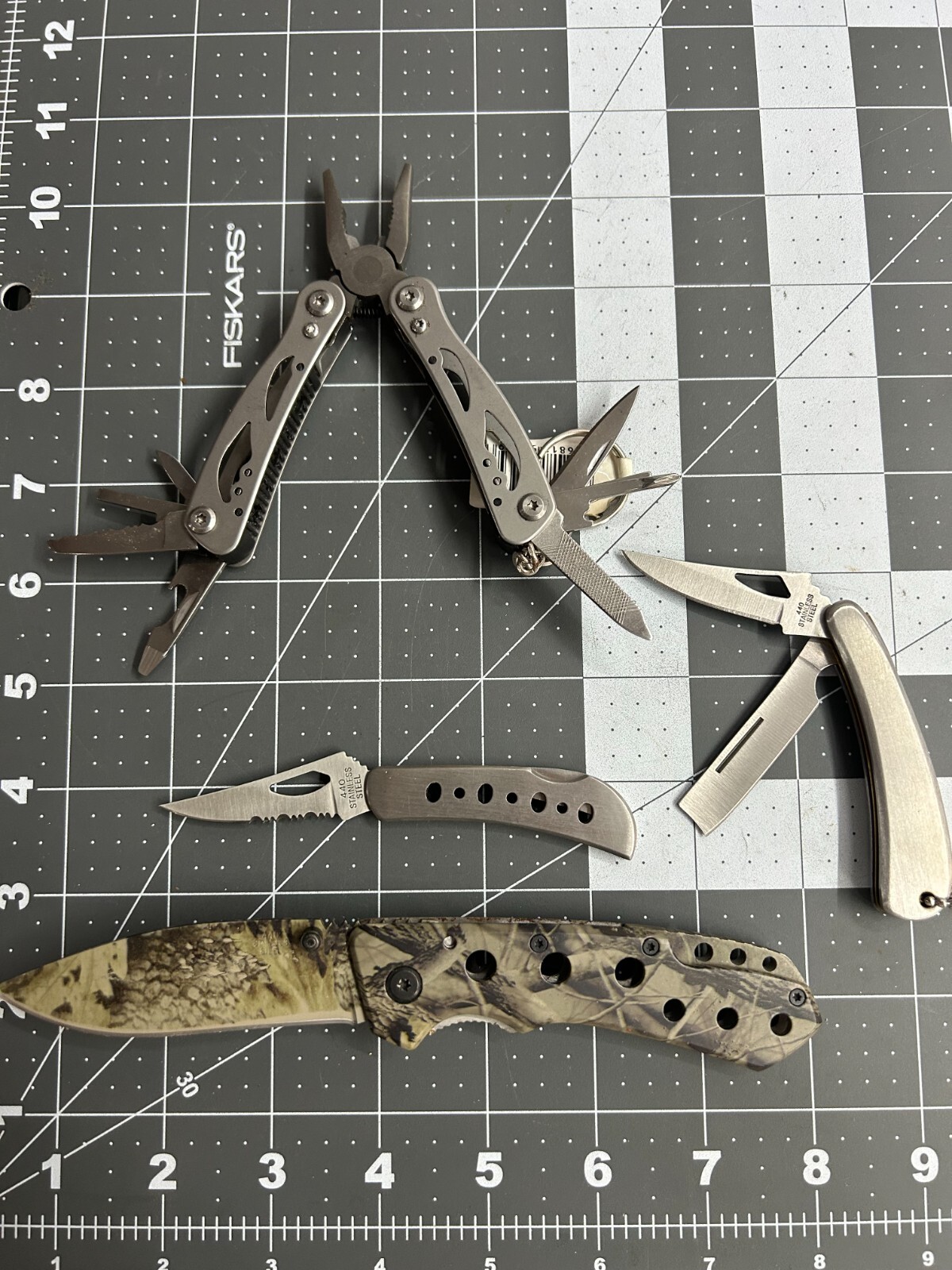 New 4-pack lot Stainless Steel Multi Tool Knife Outdoor Folding Pocket Pliers