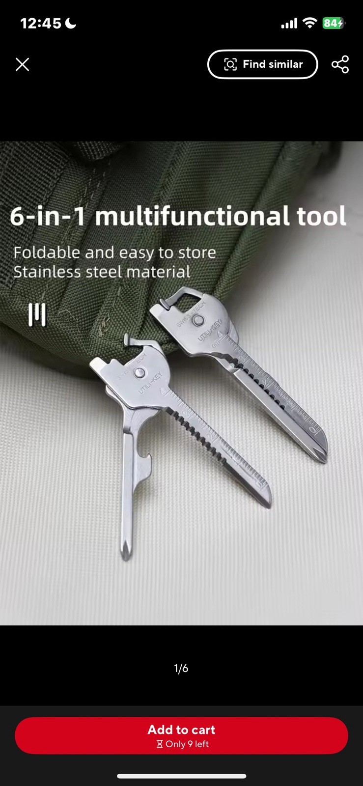 Multifunctional Multi-tool Keychain Folding Tool 6-in-1 Multitool