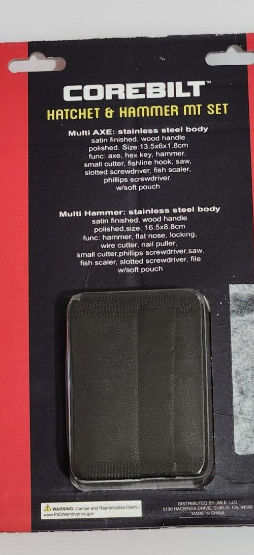Corebilt 2-Pc Multi Tool Set Hatchet & Hammer Emergency Survival Camping Pack