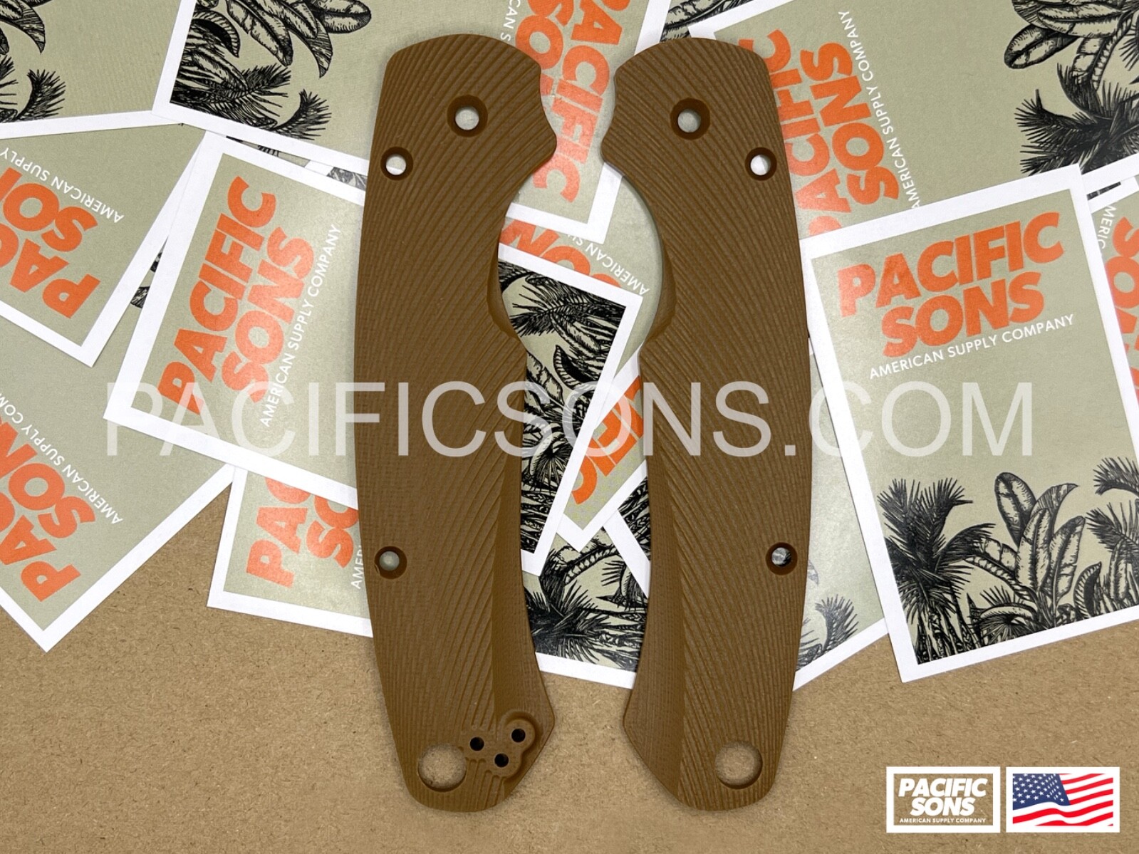 Spyderco Paramilitary 2 Contoured G10 Scales – Sunrise Pattern – Brown