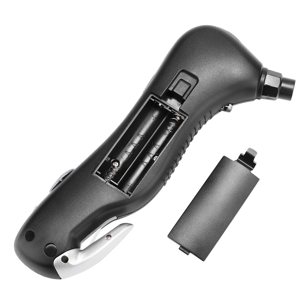 Multifunctional Outdoor Emergency Car Flashlight Tire Pressure Gauge Cutter AHPF