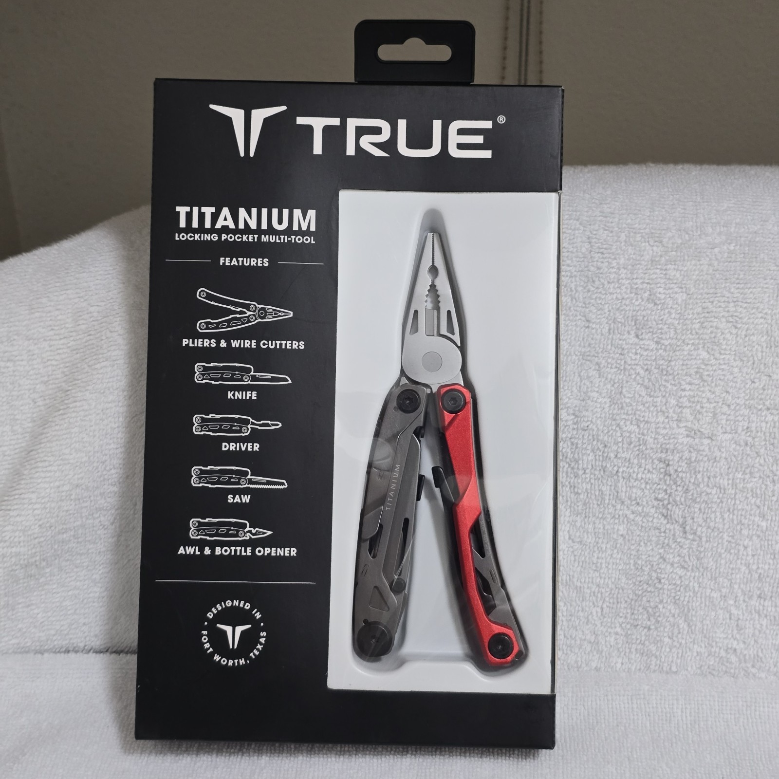 True Titanium Pocket Pliers Multi-Tool TRU-MTL-0004 Red New