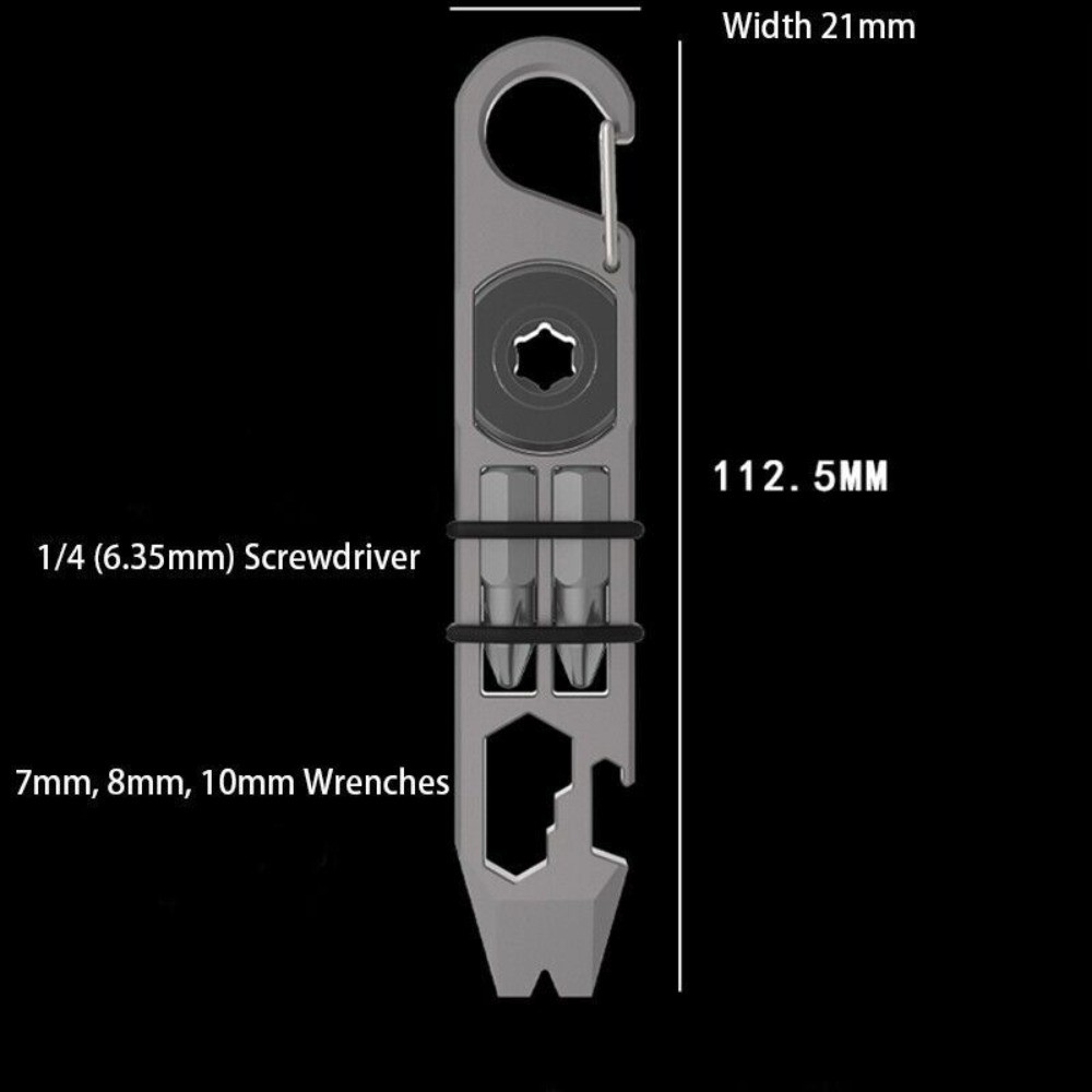 Titanium Alloy EDC Multi-function Crowbar Bottle Opener Wrench Screwdriver Tools