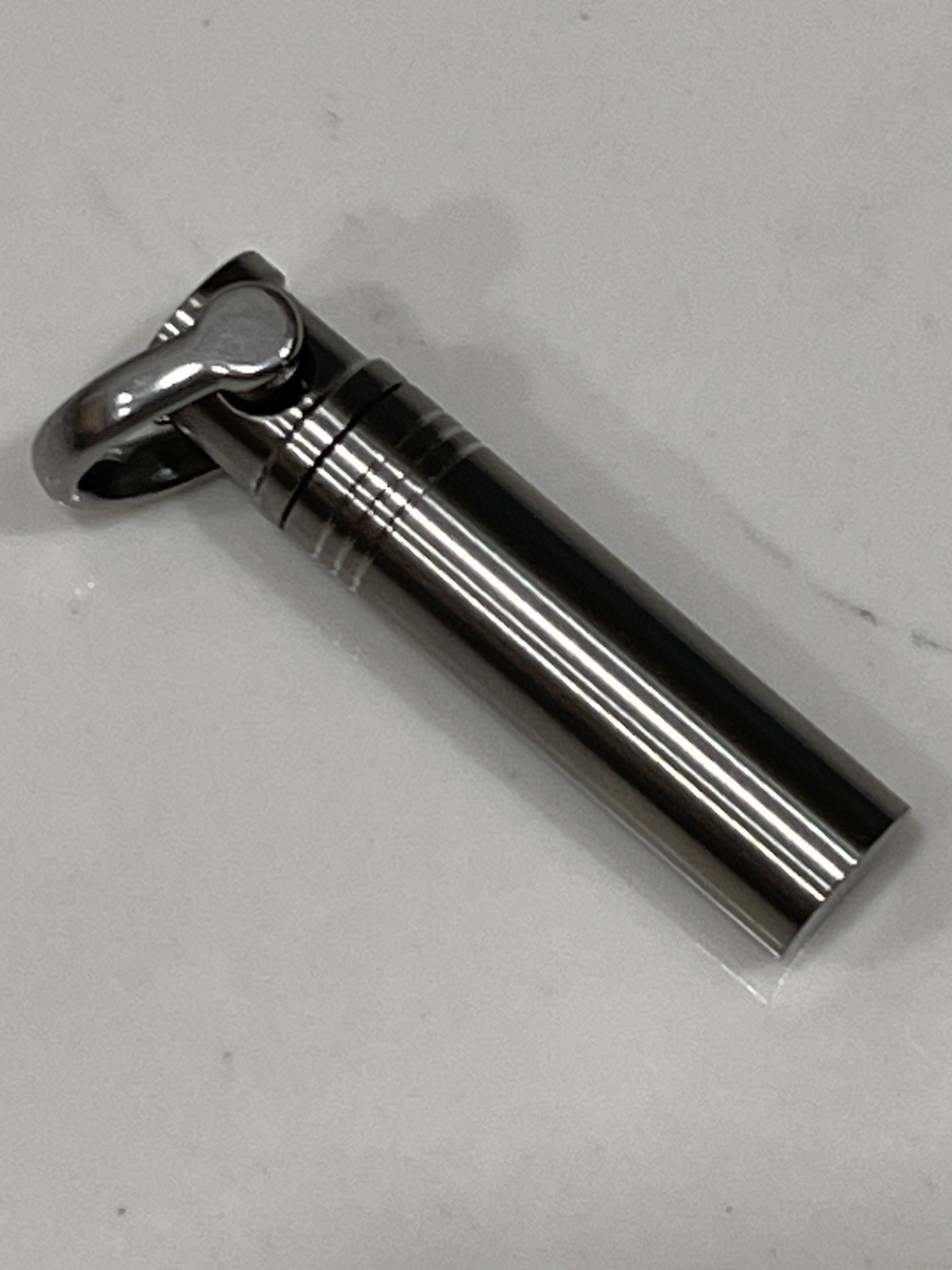 EDC Titanium Keyring Pill Fob Container w/Stainless Steel Keyring, 2-3/8”
