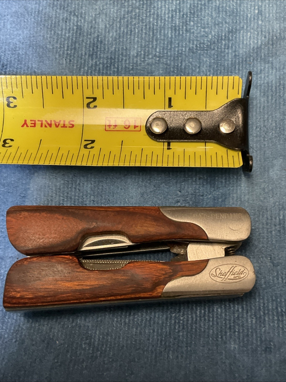Sheffield 2CR Wood Grain Handle 12 in 1 Multi Tool Knife