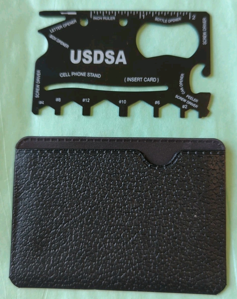 Pocket Wallet Multi-Tool Credit Card Sized -Multi Purpose tools. Emergency Ready