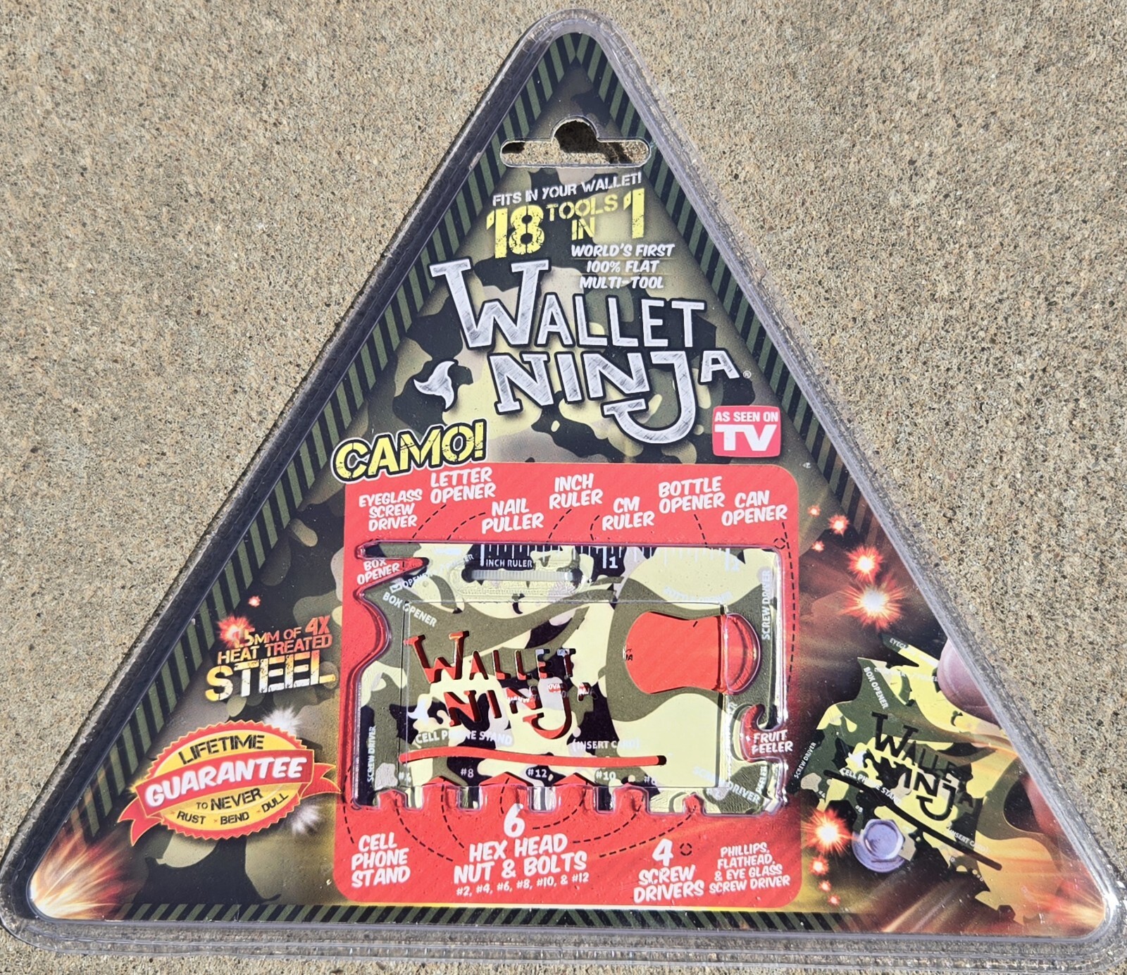 NEW – WALLET NINJA 18 Tools in 1 Flat Credit Card Size Multi Tool As Seen On TV